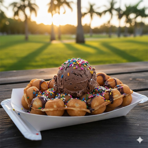 Bubble Waffle With Chocolate Ice Cream