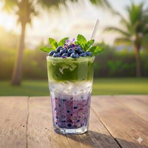 Blueberry Matcha Latte